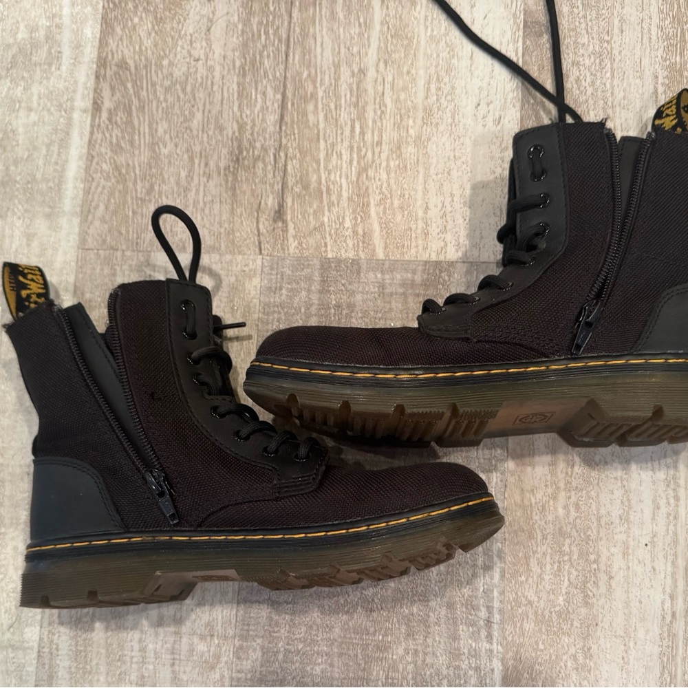 Dr. Martens Black Combat Boots with Durable Sole
